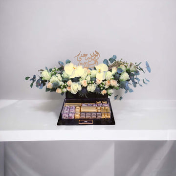 FLOWERS AND CHOCOLATES IN ACRYLIC